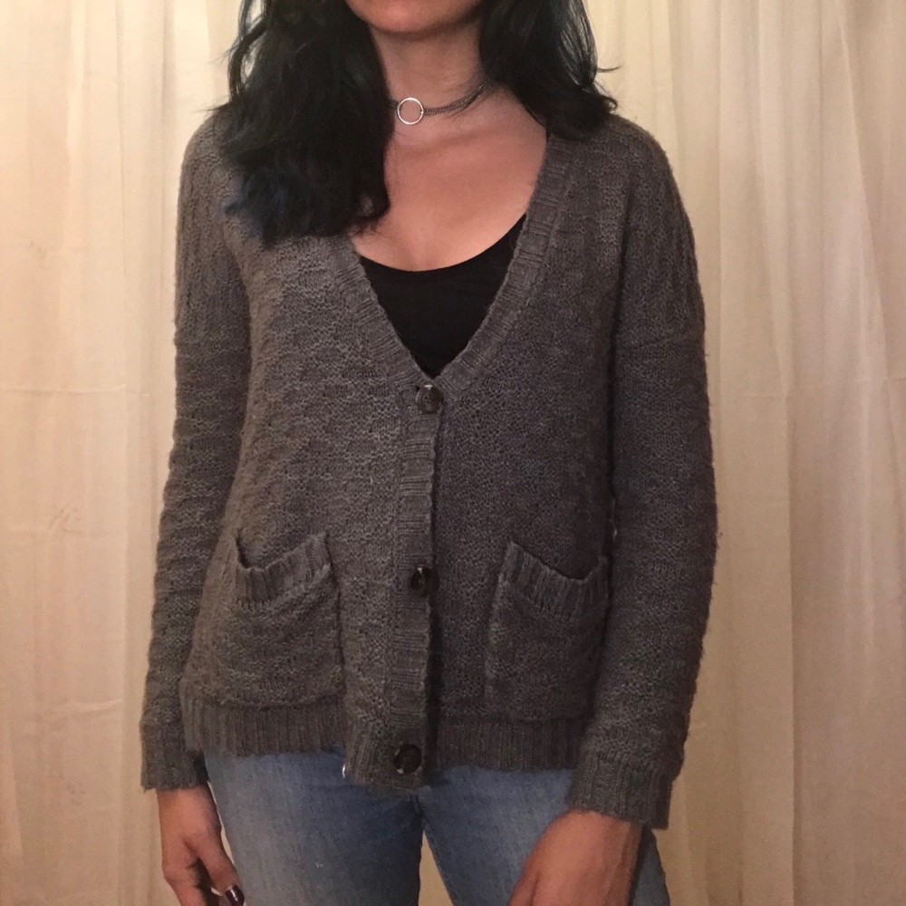 Gray loose fit cardigan